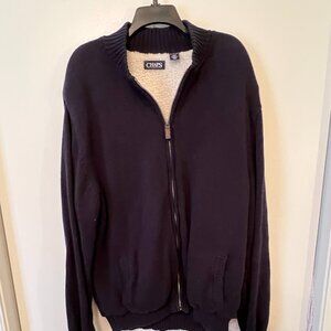 Men's Chaps Sweater Jacket, Zip Front, Size XXL
